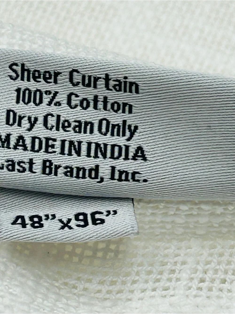 NWOT QUINCE Set Of 2 48x96 Cotton Sheer Curtains White 1117